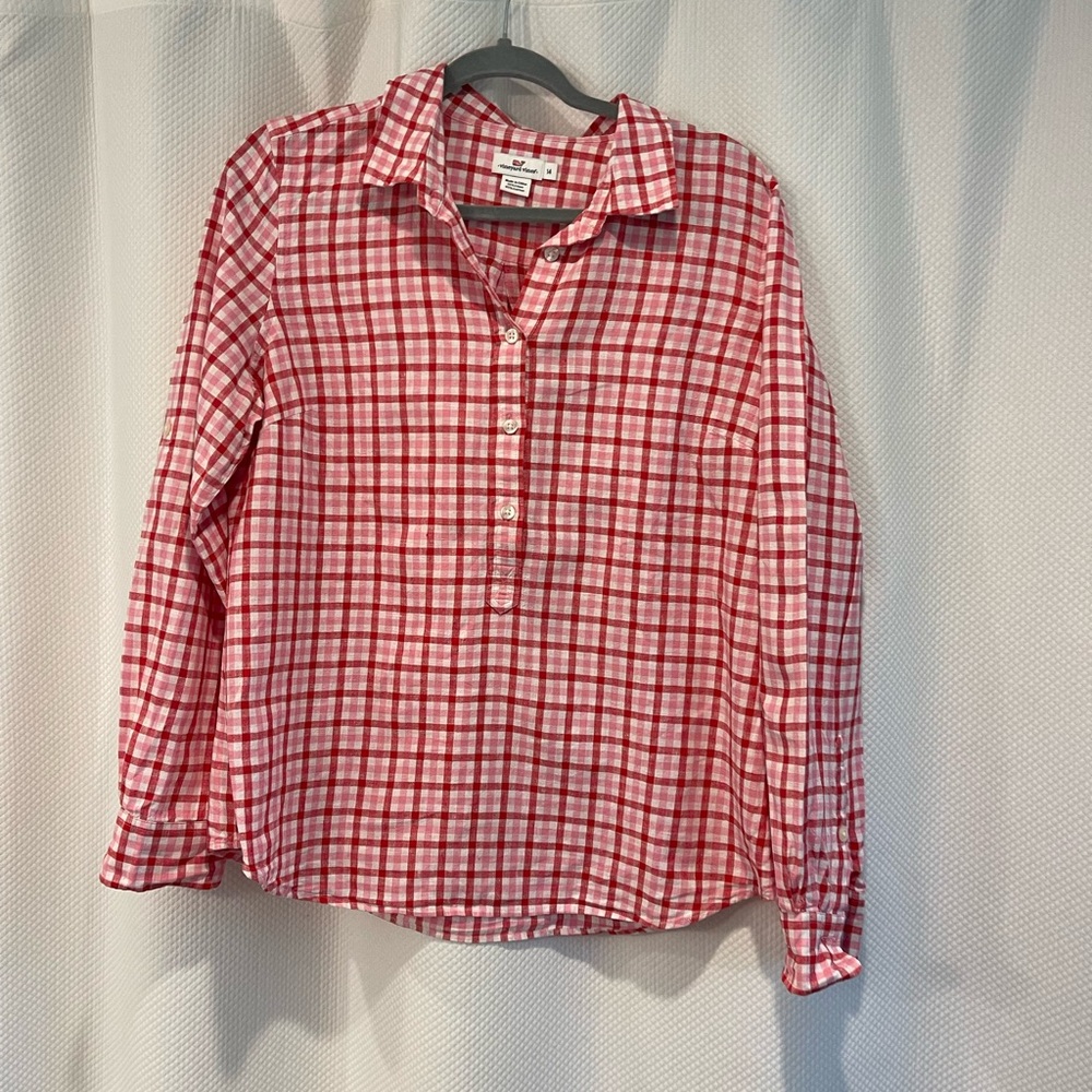 Vineyard Vines Red,White and pink Checkered Shirt